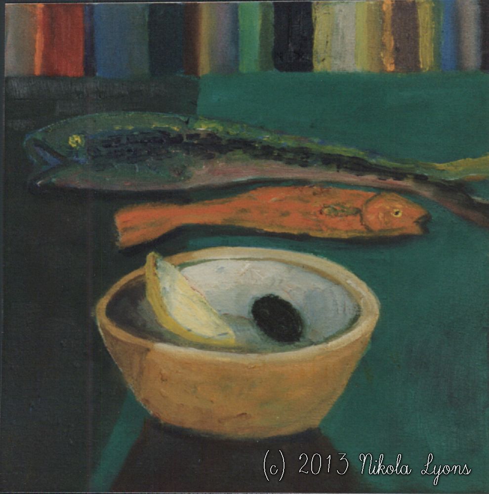Nikola Lyons: Colorful Still Life With Fish